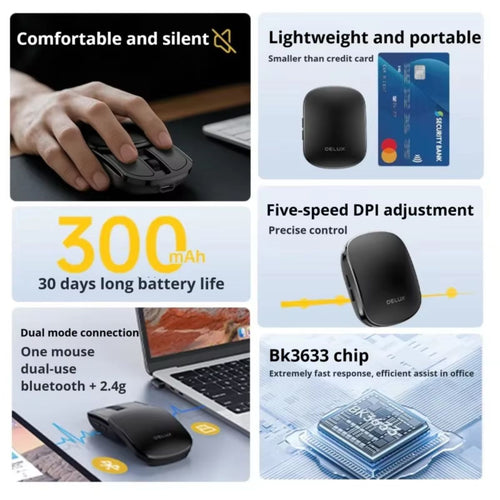 Ultra-Light Folding Wireless Bluetooth Mouse